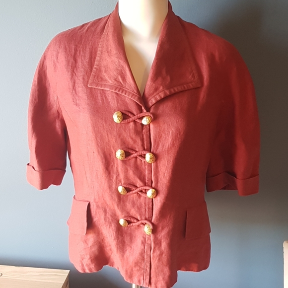 Hermes Tops - Hermes Linen Short Sleeve Jacket